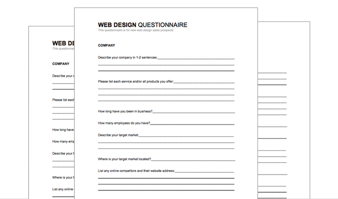 Free Web Design Client Questionnaire