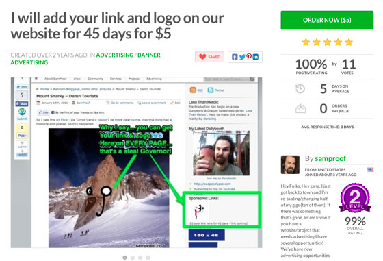 Fiverr link building