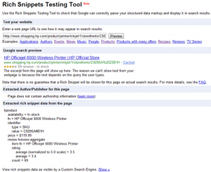 rich snippets test tool